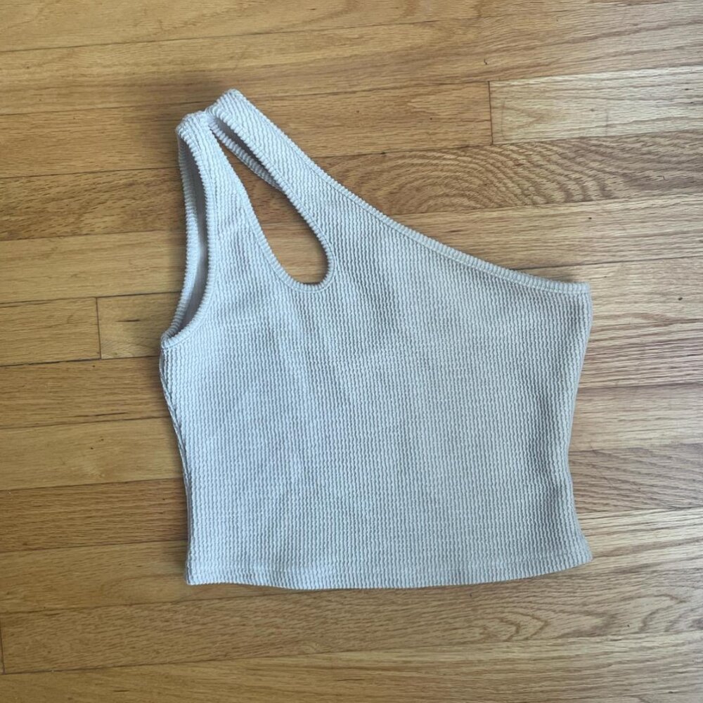Princess Polly Tan One Shoulder Crop Top